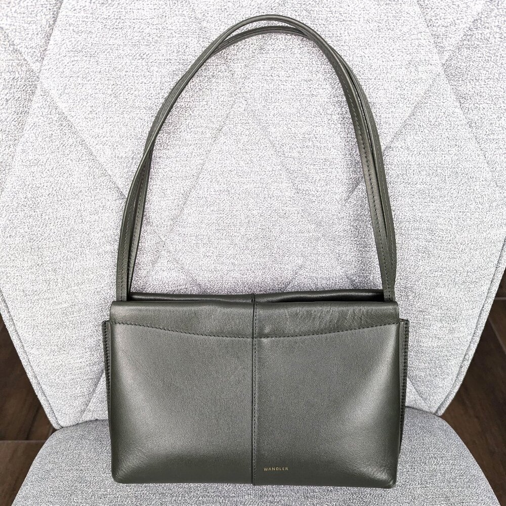 Wandler Carly Mini Shoulder Bag, Leather, Pine Green, Good Condition